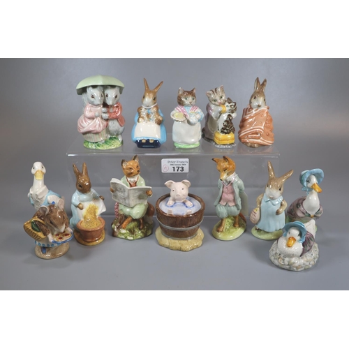 173 - Collection of Beswick and Royal Albert Beatrix Potter figures to include: 'Jemima Puddle-Duck made a... 