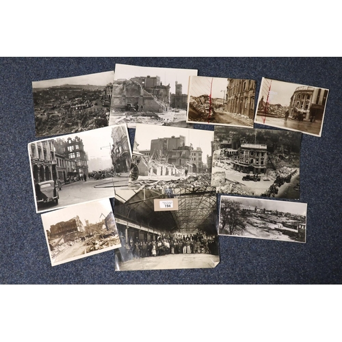 194 - Collection of vintage black and white photographs to include: The Opening of Swansea Market 1887, sc... 