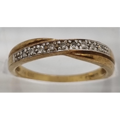 217 - 9ct gold nine stone eternity style ring.  2.1g approx.  Size L.   (B.P. 21% + VAT)