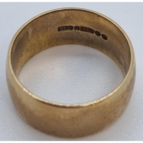 230 - 9ct gold wedding band.  6.1g approx.  Size M1/2.   (B.P. 21% + VAT)