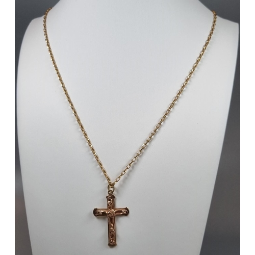 248 - Clogau 9ct yellow and rose gold cross pendant and chain 'Tree of Life'.  8.8g approx.   (B.P. 21% + ... 