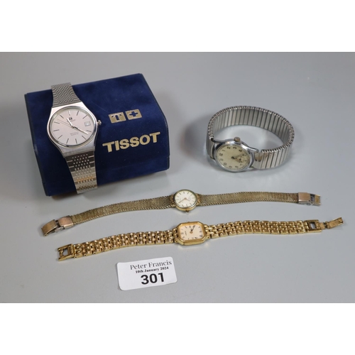 301 - Small collection of watches to include: Rotary, Tissot, Seastar Quartz in original box.  (4)  (B.P. ... 