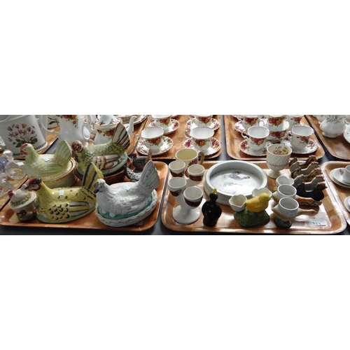 333 - Three trays of bird themed china to include: child's miniature teaset, Royal Doulton cockerel mug, p... 