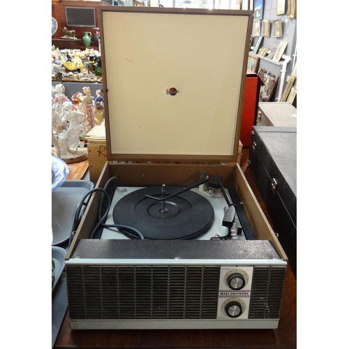 358 - Marconiphone vintage travelling record player. 
(B.P. 21% + VAT)