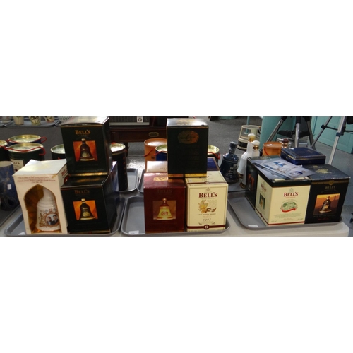 368 - Three trays of Bell's Old Scotch whisky bell shaped ceramic decanters in original boxes; commemorati... 