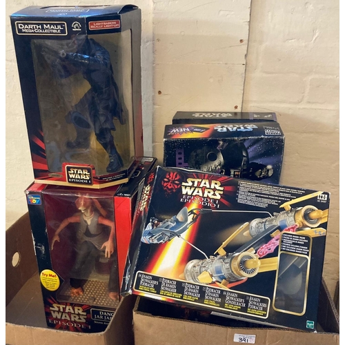 391 - Star Wars, collection of assorted figures and vehicles in original boxes to include: Pod Racer, Inte... 