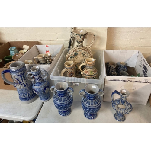 396 - Three boxes of Rhenish stoneware and other German stoneware items, various.  (3)  (B.P. 21% + VAT)