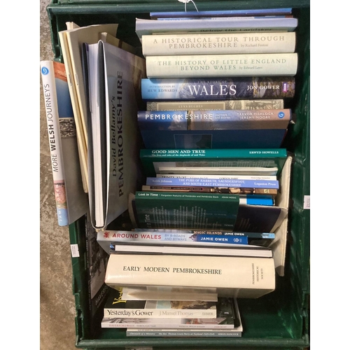 402 - Box of Welsh interest books to include: 'Pembrokeshire County History' Volumes III & IV, 'Historic t... 