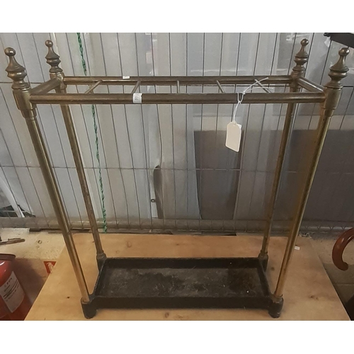 425 - Late Victorian brass six section stick and umbrella stand with metal drip tray.
(B.P. 21% + VAT)