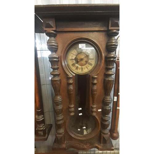 427 - Two similar early 20th century walnut two train Vienna type wall clocks. (2)
(B.P. 21% + VAT)