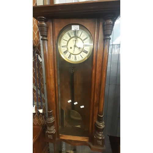 427 - Two similar early 20th century walnut two train Vienna type wall clocks. (2)
(B.P. 21% + VAT)