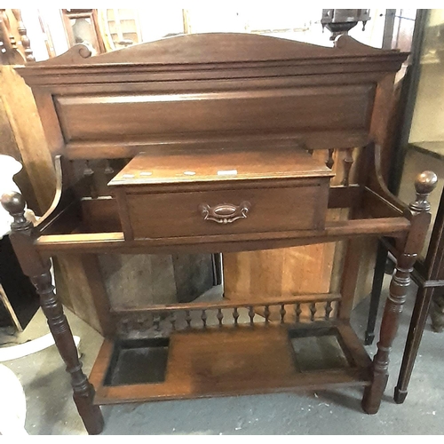 460 - Edwardian mahogany umbrella and stick hall stand.  (B.P. 21% + VAT)