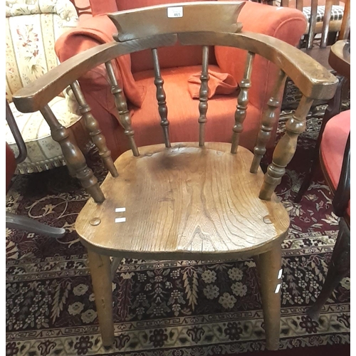 465 - Early 20th century elm smoker's bow chair.  (B.P. 21% + VAT)