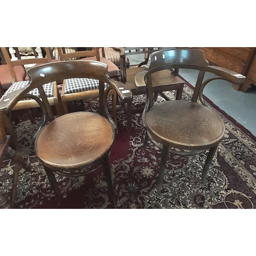 470 - Pair of early 20th century stained bentwood chairs.  (2)  (B.P. 21% + VAT)