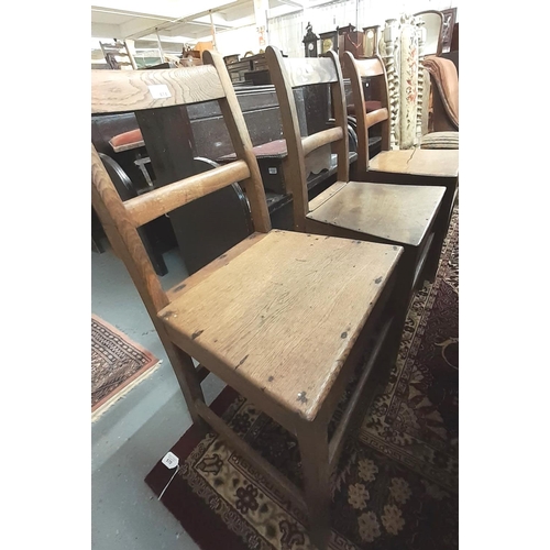 474 - Set of three 19th century Welsh oak bar back farmhouse kitchen chairs.  (3)  (B.P. 21% + VAT)