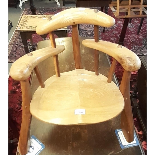 494 - Unusual modern elm primitive design child's chair.  (B.P. 21% + VAT)