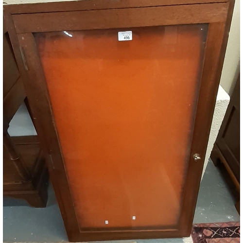 496 - Oak framed single glazed table top display cabinet.   (B.P. 21% + VAT)