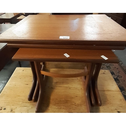 512 - Nest of three teak G Plan style tables.   (B.P. 21% + VAT)