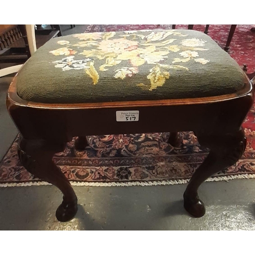 517 - 19th century mahogany tripod table together with an 18th century style mahogany stool on moulded she... 