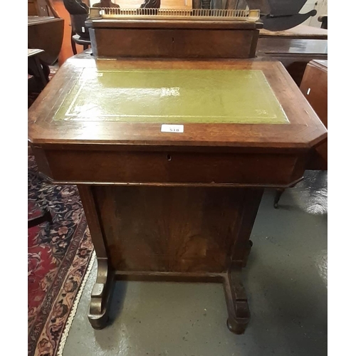 518 - Victorian walnut Davenport desk.   (B.P. 21% + VAT)