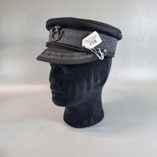 110 - Early 20th century Light Infantry Dress cap with embroidered band and peak.   (B.P. 21% + VAT)