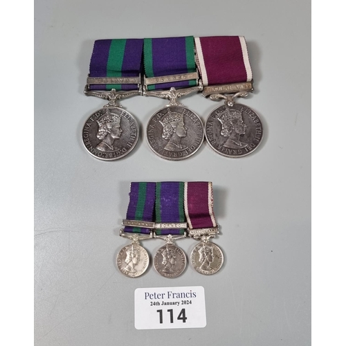 114 - Queen Elizabeth II medal group to include: General Service medal with clasp for Malaya, Campaign Ser... 