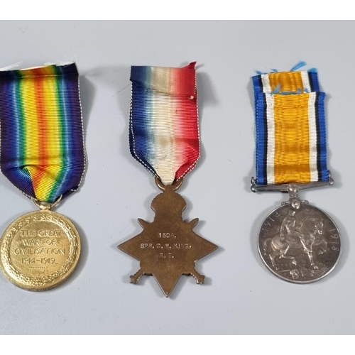 120 - WWI medal trio to include: 1914-15 Star, 1914-18 War Medal and 1914-19 Victory Medal awarded to 1504... 