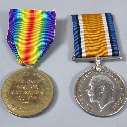 122 - WWI medal duo to include: 1914-18 War Medal and 1914-19 Victory Medal awarded to 42504 Private A Arm... 