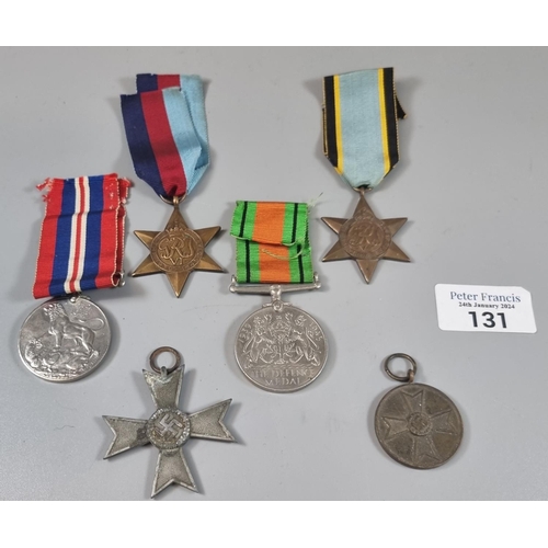 131 - WWII medal group to include: 1939-45 Star, 1939-45 Aircrew Europe Star, 1939-45 War Medal, Defence M... 