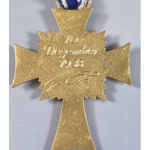 140 - Nazi German immediate pre WWII period Mutter kreuze marked 'Der Deutschen Mutter' dated 16th Dec 193... 