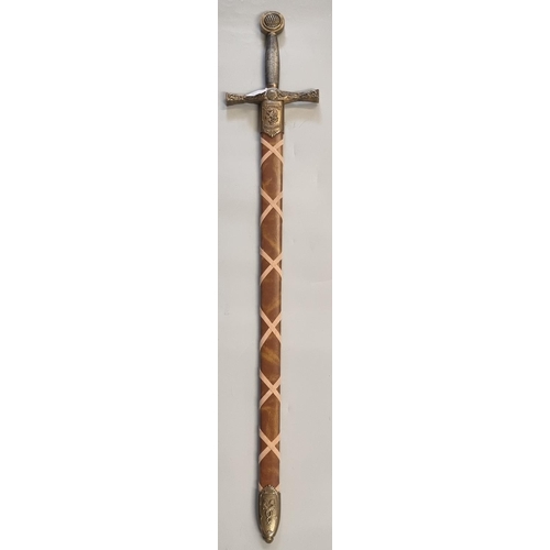 156 - Theatrical type replica of King Arthur's sword Excalibur in scabbard.   (B.P. 21% + VAT)