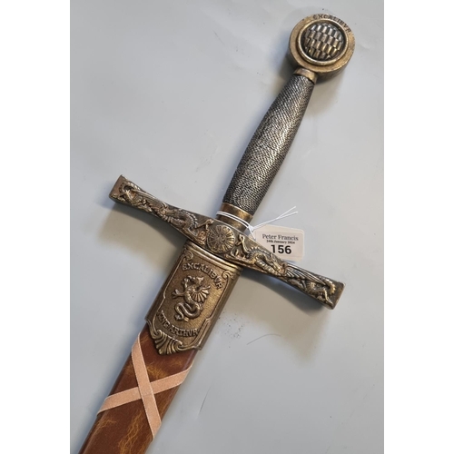 156 - Theatrical type replica of King Arthur's sword Excalibur in scabbard.   (B.P. 21% + VAT)