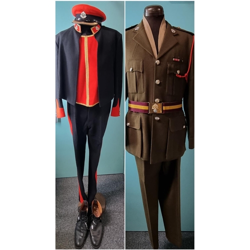 157 - Complete Royal Military Police uniform including: khaki jacket and trousers together with a mess uni... 