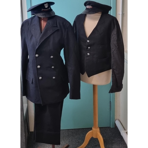 164 - British Railways guard's uniform to include: two caps, tunic, waistcoat, trousers etc.  (B.P. 21% + ... 