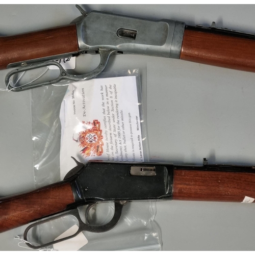 167 - Winchester .22 lever action rifle No. F187341.  Deactivated with certificate.  Together with a repli... 