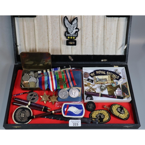 223 - Collection of WWII medals, 1939-45 Star, France and Germany Star, Defence Medal, 1939-45 War Medal, ... 