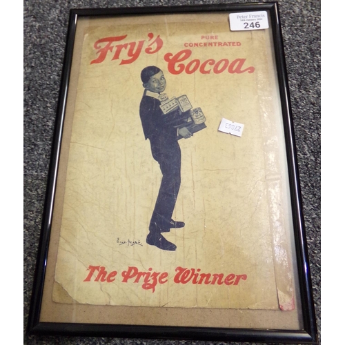 246 - After Pear's, an advertising card, 'Fry's Pure Concentrated Coco, The Prize Winner'.  Framed and gla... 