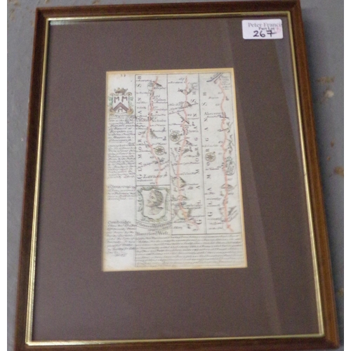 267 - John Speede, 'Breknoke', an original later coloured map, Framed and glazed, together with John Bleau... 