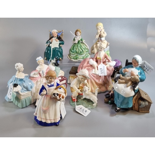 277 - Five Royal Doulton figures and figure groups to include: 'The Love Letter' HN2149, 'Nanny' HN2221, '... 