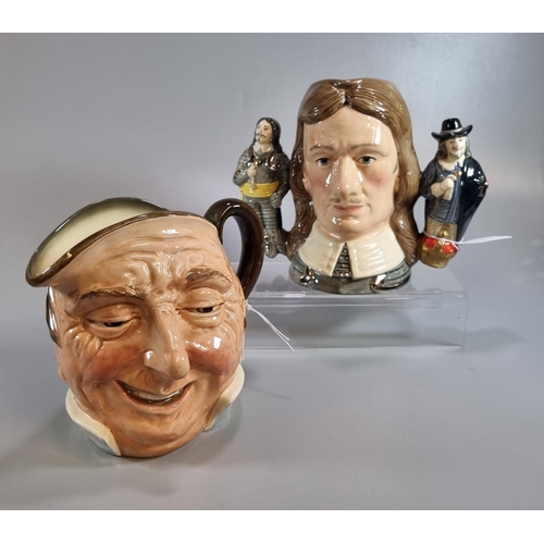 284 - Two Royal Doulton character jugs; 'Farmer John' and 'Oliver Cromwell' D6968 limited edition no. 695/... 