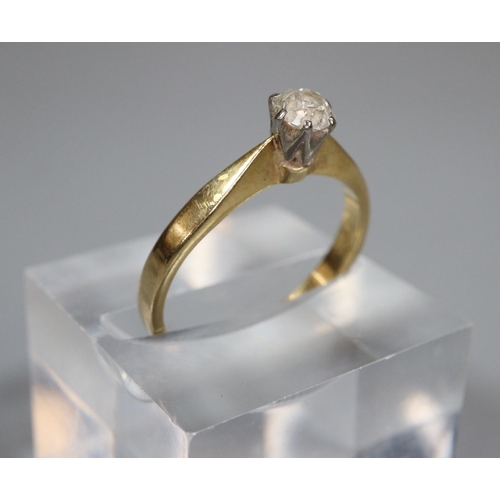 327 - 18ct gold diamond solitaire ring.  2.8g approx.  Size M.  (B.P. 21% + VAT)