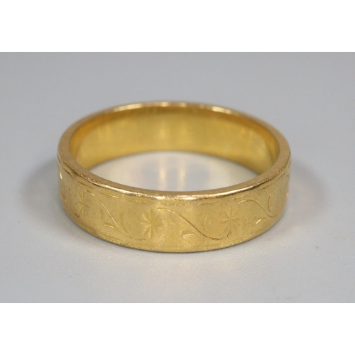 331 - 22ct gold wedding band.  5.5g approx.  Size M1/2.  (B.P. 21% + VAT)