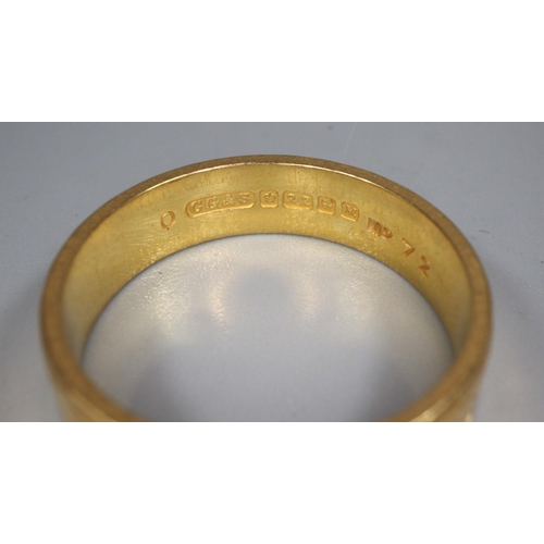 331 - 22ct gold wedding band.  5.5g approx.  Size M1/2.  (B.P. 21% + VAT)