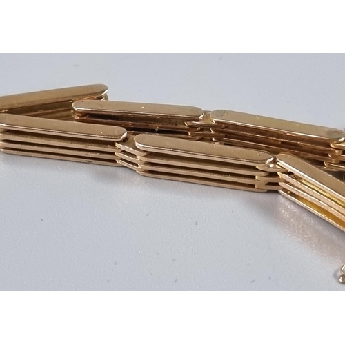 360 - 15ct rose gold five bar gate bracelet.  13.5g approx.   (B.P. 21% + VAT)