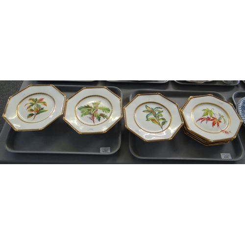 425 - Three trays of china to include: 19th Century Royal Worcester part dessert service with hand painted... 