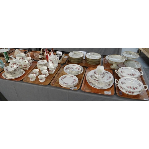 426 - Five trays of Royal Albert English bone china 'Lavender Rose' design items to include: lidded tureen... 