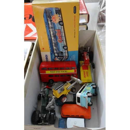 465 - Dinky Toys 197 Morris Mini-Traveler in original box, together with a Corgi Van Hool T9 bus in origin... 