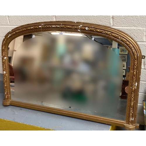 477 - Victorian style gilded over mantle mirror.  131x80cm approx.  (B.P. 21% + VAT)