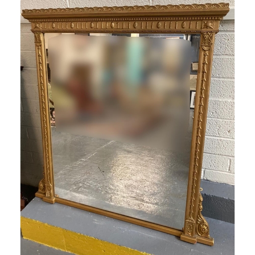 478 - 19th century gilt over mantle mirror with moulded designs.  114x120cm approx.   (B.P. 21% + VAT)