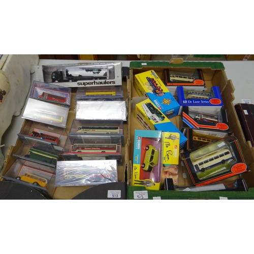 513 - Two boxes of diecast model vehicles in original boxes to include: Corgi Exclusive First Editions, Al... 